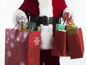 Santa Carrying Shopping Bags