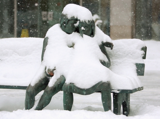 Photo courtesy of the Ottawa Citizen: Ottawa statue in the snow, 2013. Aka, how I feel on a daily basis.