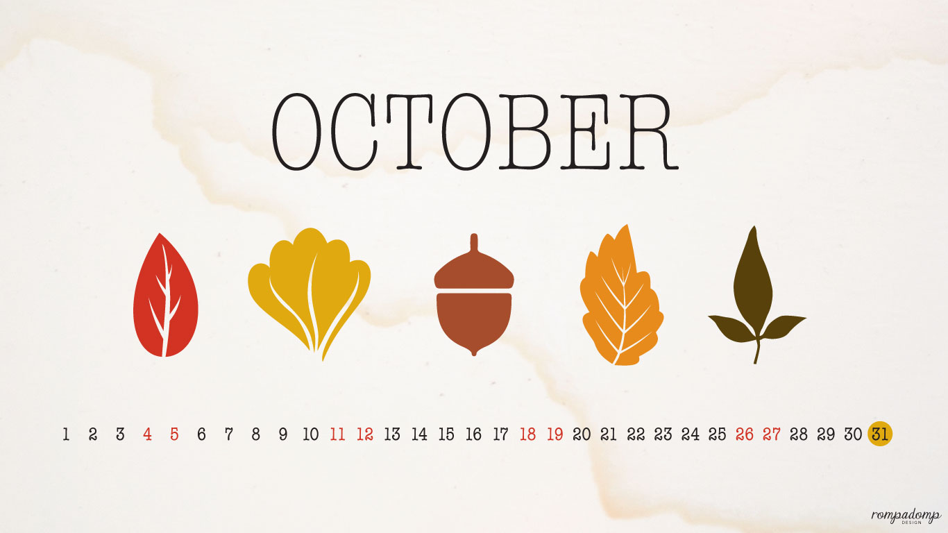 October-2014-Desktop-Calendar-Wallpaper-leaves-1366x768